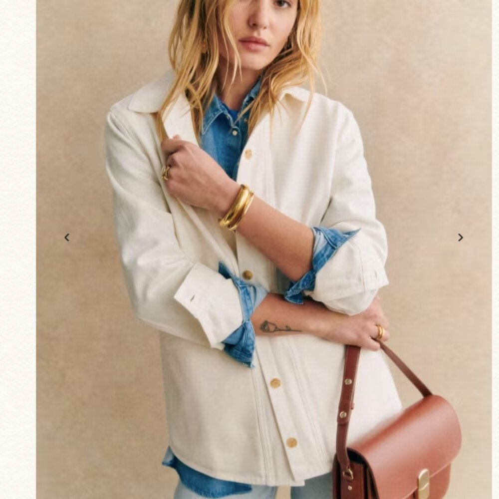 SEZANE Will Jacket Ecru Size Small